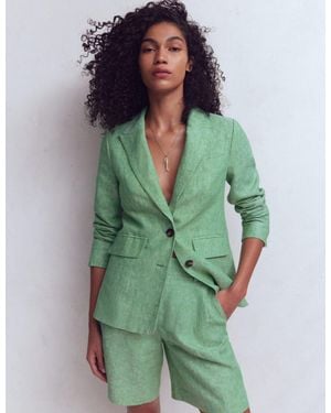 Boden Stamford Linen Blazer - Green
