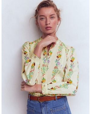 Boden Rhea Trim Insert Cotton Top - Natural