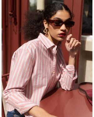 Boden Sienna Cropped Cotton Shirt - Pink