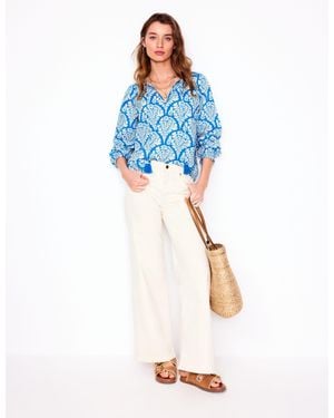 Boden Easy Cotton Blouse-Multi, Decorative Dandelion - Red