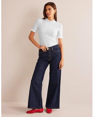 Boden Supersoft Frill Detail T Shirt - White