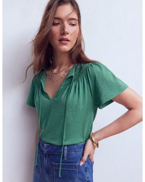 Boden Edi Trim Detail T-Shirt - Green