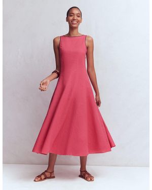 Boden Annet Linen Blend Midi Dress - Pink