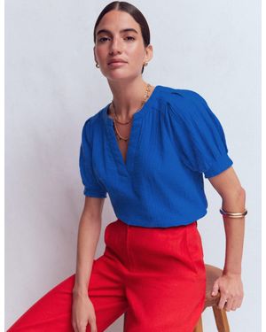 Boden Rae Double Cloth Top - Blue