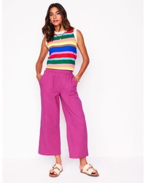 Boden Cropped Double Cloth Pants - Pink