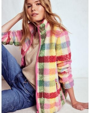 Boden Westminster Borg Jacket-Multi, Check - Brown