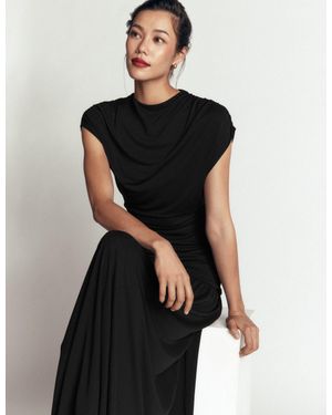 Boden Drape Jersey Crepe Maxi Dress - Black