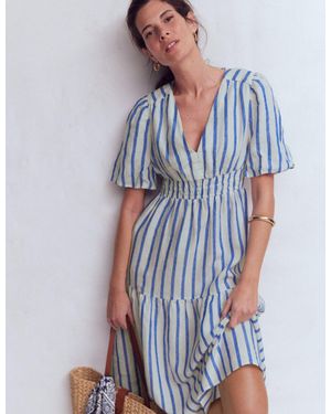 Boden Irene Linen Midi Dress - Gray