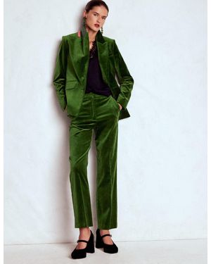Boden Canonbury Velvet Trousers - Green