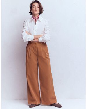 Boden Kensington Wide Leg Trousers - White