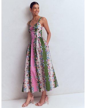 Boden Fit And Flare Midi Dress - Natural