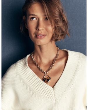 Boden Chunky Love Lock Necklace - Blue