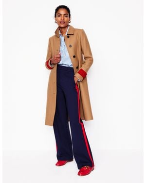 Boden Durham Wool Blend Coatcolourblock Camel - White