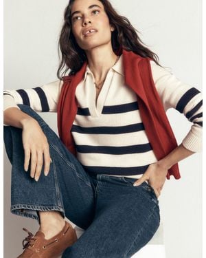 Boden Lucy Cotton Henley Sweater - Blue