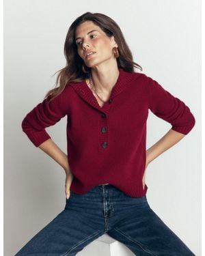 Boden Marta Merino Wool Sailor Top - Red