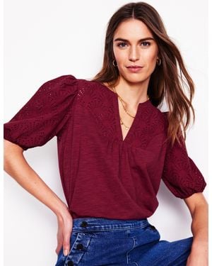 Boden Dolly Broderie Top - Red