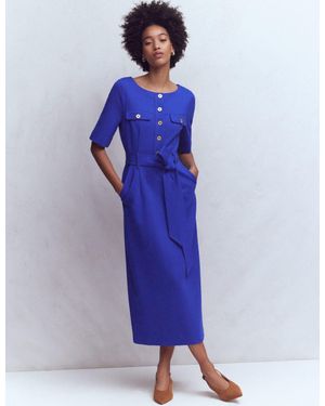 Boden Bria Ponte Midi Dress - Blue