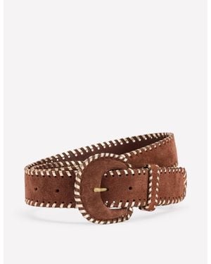 Boden Covered Whipstitch Belt - Brown