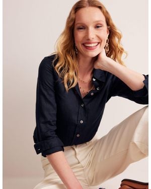 Boden Sienna Linen Shirtnavy - Blue