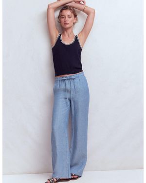 Boden Islington Linen Pants - Blue