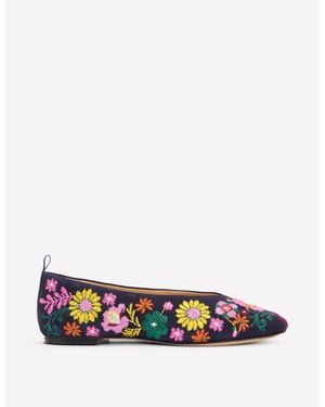 Boden High Cut Ballet Flats - White