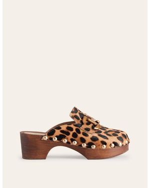 Boden Iris Snaffle Heeled Clogs - Brown