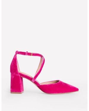 Boden Strap Block Heel Point Courts - Pink