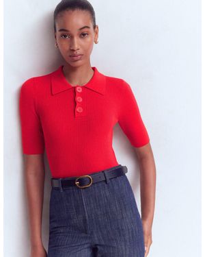 Boden Rhianne Cotton Rib Sweater - Red