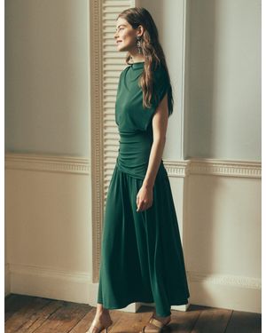 Boden Drape Jersey Crepe Maxi Dress - Green