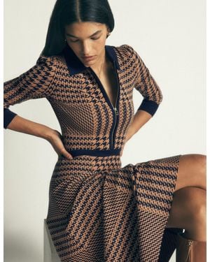 Boden Fiona Zip Front Knitted Dress - Brown