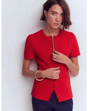 Boden Kurzärmlige Strickjacke - Rot
