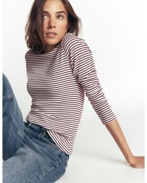 Boden Annie Essential Crew Neck Top - Purple