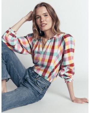 Boden Camille Double Cloth Top - Red