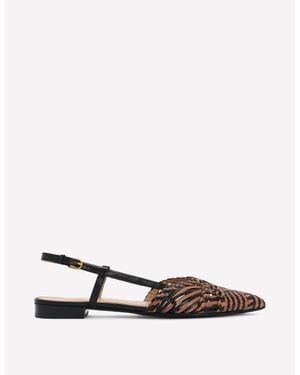 Boden Woven Detail Pointed Flats - White