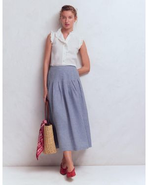 Boden Valentina Linen Skirt - Blue