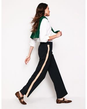 Boden Pull On Side Stripe Trousers - Black