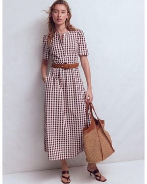 Boden Ivy Button Cotton Midi Dress - Multicolour