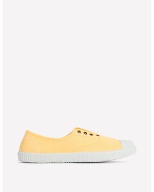 Boden Laceless Canvas Plimsoll - Natural