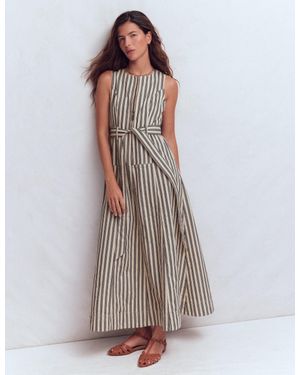 Boden Sleeveless Zip Denim Dress - White