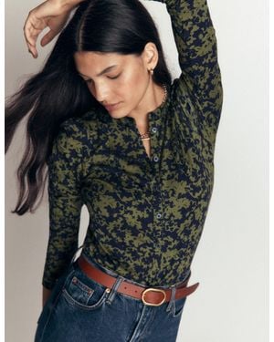 Boden Supersoft Puff Sleeve Shirt - Green