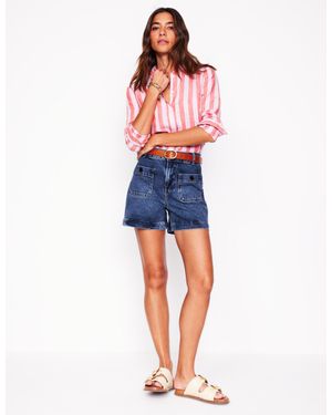 Boden Pocket Front Denim Shorts - Blue
