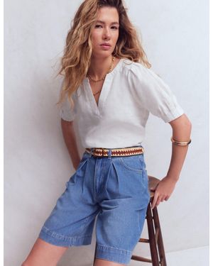 Boden Rae Linen Top - White