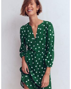 Boden Cathy Notch Neck Jersey Dress - Green