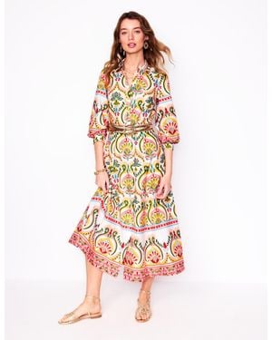 Boden Clara Cotton Shirt Dress - Green