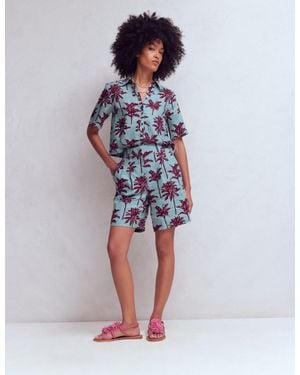 Boden Kensington Linen Shorts - Blue