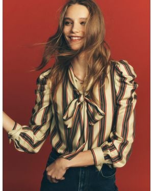 Boden Clara Silk Blend Tie Neck Top - Multicolor