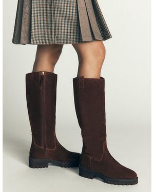 Boden Chunky Knee Boots - Black