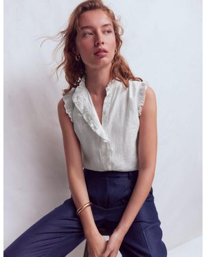 Boden Isabel Sleeveless Linen Top - Gray