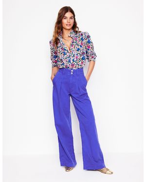 Boden Brompton Wide Leg Trousers - Purple