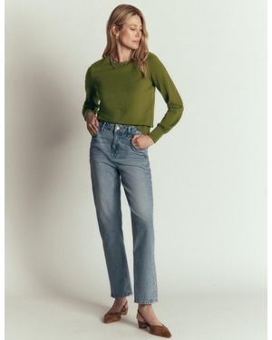 Boden Camilla Cotton Crew Jumper - Green